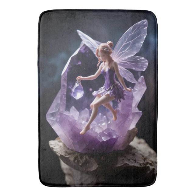Magical Amethyst Fantasy Fairy Badematte (Vorderseite Vertikal)