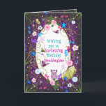Magical and Enchanting Birthday, Granddaughter Karte<br><div class="desc">Magical and whimiscal birthday greeting full of color,  characters.  See other categories Same Image.  Inside and outside designed heavily.

Some flowers and vines provide by Original graphics (c)Delightful-Doodles (Original Artwork-Koordinate für Flugsicherungen</div>