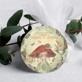 Magical Autumn Forest Fairy | Birthday Runder Aufkleber