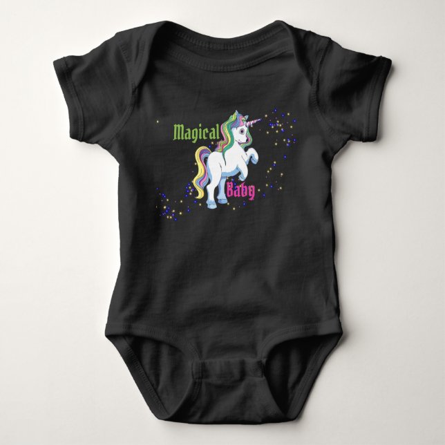 Magical Baby Unicorn 1-Pieces Baby Bodysuit Strampler (Vorderseite)