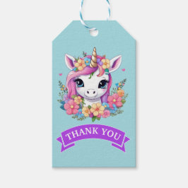 Magical Baby Unicorn mit Blume Geschenkanhänger