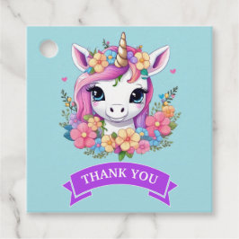 Magical Baby Unicorn mit Blume Geschenkanhänger