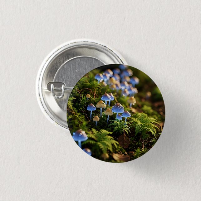 Magical Bioluminescent Fungi - Deep Forest Button (Vorne & Hinten)