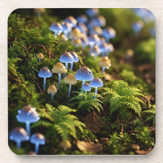 Magical Bioluminescent Fungi - Deep Forest Getränkeuntersetzer