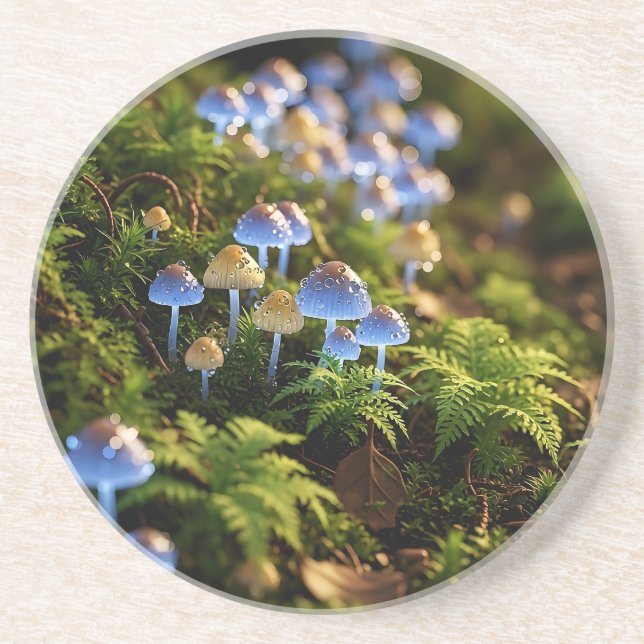 Magical Bioluminescent Fungi - Deep Forest Getränkeuntersetzer (Vorne)