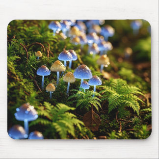 Magical Bioluminescent Fungi - Deep Forest Mousepad