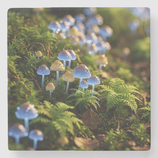 Magical Bioluminescent Fungi - Deep Forest Steinuntersetzer