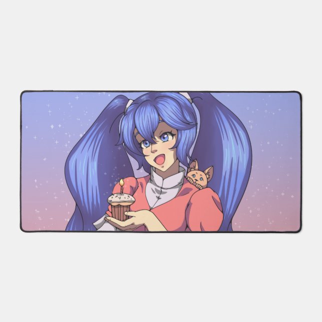 Magical Birthday Anime Girl Schreibtischunterlage (Vorderseite)