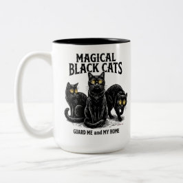 Magical Black Cats Zweifarbige Tasse