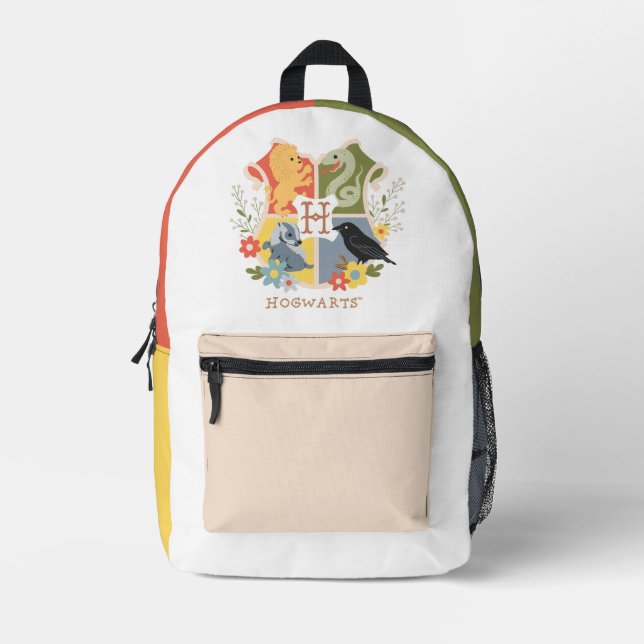 Magical Blooms HOGWARTS™ Wappen Bedruckter Rucksack (Vorderseite)