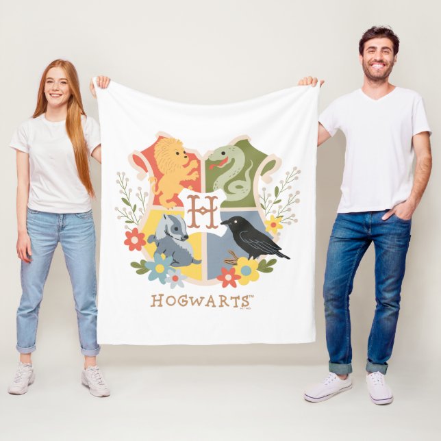 Magical Blooms HOGWARTS™ Wappen Fleecedecke (Beispiel)