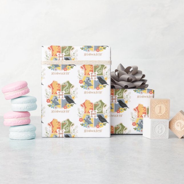 Magical Blooms HOGWARTS™ Wappen Geschenkpapier (Babyparty)
