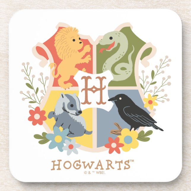 Magical Blooms HOGWARTS™ Wappen Getränkeuntersetzer (Vorderseite)