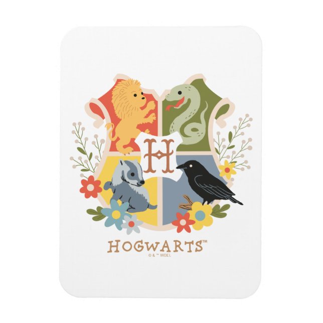 Magical Blooms HOGWARTS™ Wappen Magnet (Vertikal)