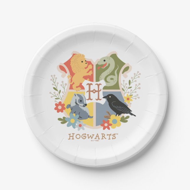 Magical Blooms HOGWARTS™ Wappen Pappteller (Vorderseite)