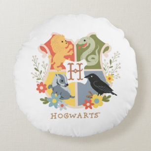 Magical Blooms HOGWARTS™ Wappen Rundes Kissen