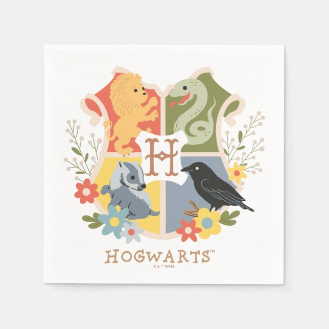 Magical Blooms HOGWARTS™ Wappen Serviette (Vorderseite)