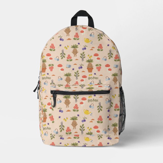 Magical Blooms Mandrake Pattern Bedruckter Rucksack (Vorderseite)