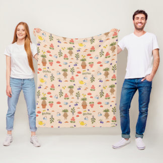 Magical Blooms Mandrake Pattern Fleecedecke