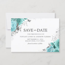 Magical Blue Aquamarin Aqua Rose Hochzeit Save The Date