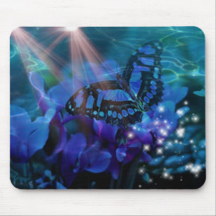Magical Blue Butterfly Mousepad