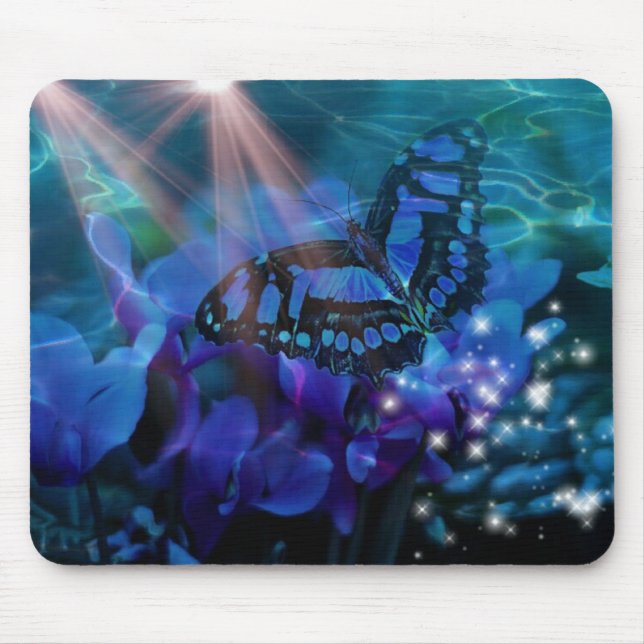 Magical Blue Butterfly Mousepad (Vorne)