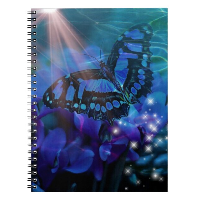 Magical Blue Butterfly Notizblock (Vorderseite)