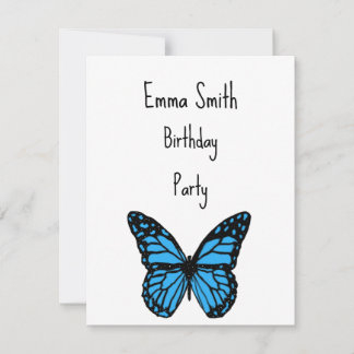 Magical blue butterfly pink glitter art  einladung