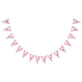 Magical blue butterfly pink glitter art wimpelkette