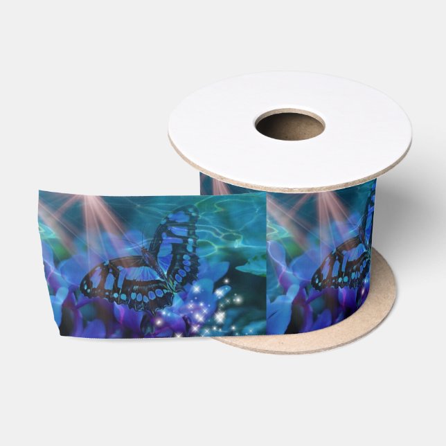 Magical Blue Butterfly Satinband (Spule)