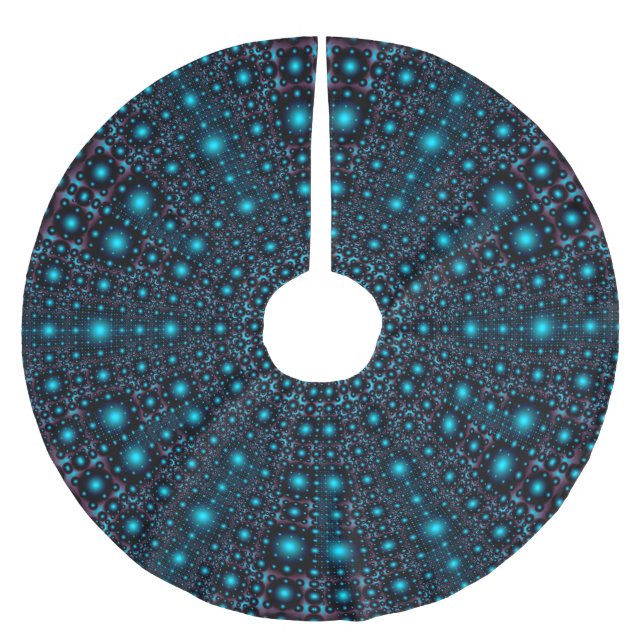 Magical Blue Glow Mandala Polyester Weihnachtsbaumdecke (Vorderseite)