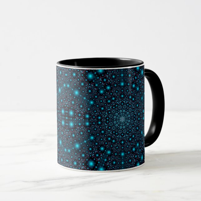 Magical Blue Glow Mandala Tasse (VorderseiteRechts)