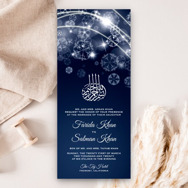 Magical Blue Night Stars Islamische Hochzeit Einladung (Von Creator hochgeladen)