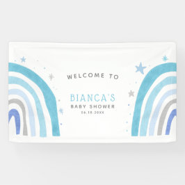 Magical Blue Rainbow Baby Dusche Willkommen Banner