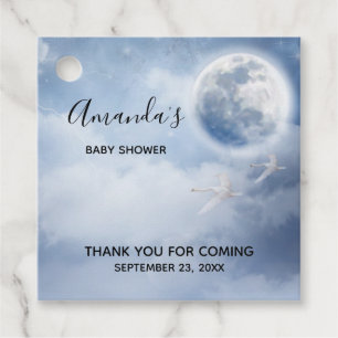 Magical Blue Sky mit flying Swans Baby Dusche Geschenkanhänger