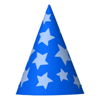 Magical Blue Stars Party Hat Partyhütchen