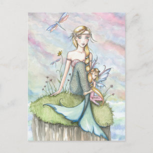 Magical Bluff Mermaid und Fairy Postcard Postkarte