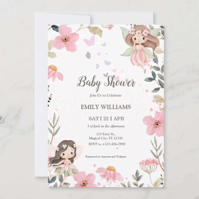 Magical Boho Fairy Baby Shower Invitatio Einladung (Vorderseite)