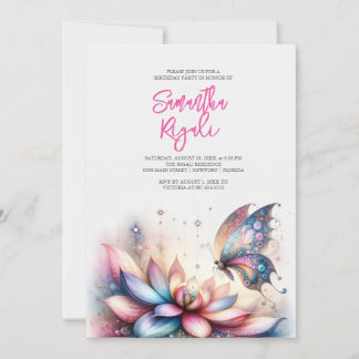 Magical Butterfly Invitations Girl's Birthday
