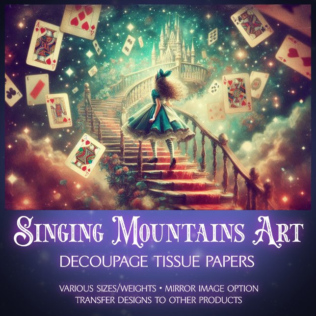 Magical Castle Path Alice In Wonderland Decoupage Seidenpapier (Von Creator hochgeladen)