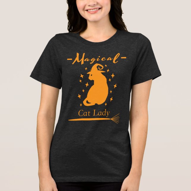 Magical Cat Lady Shirt Cute Halloween Shirt (Vorderseite)