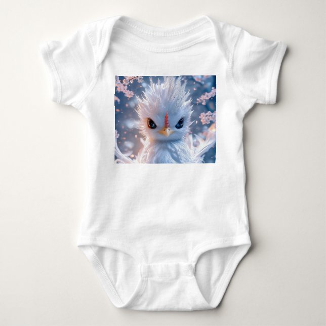 Magical Cherry Blossom Bird - Baby Bodysuit Strampler (Vorderseite)