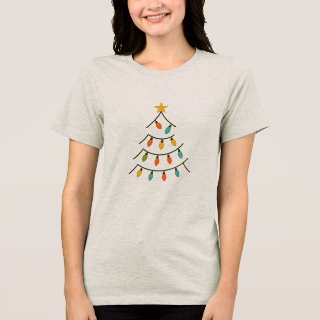 Magical Christmas Light Tree Glow Tri-Blend Shirt (Vorderseite)