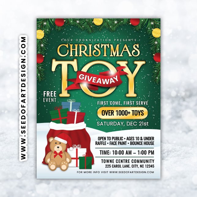 Magical Christmas Toy Giveaway: Santa Bag & Teddy Flyer (Von Creator hochgeladen)