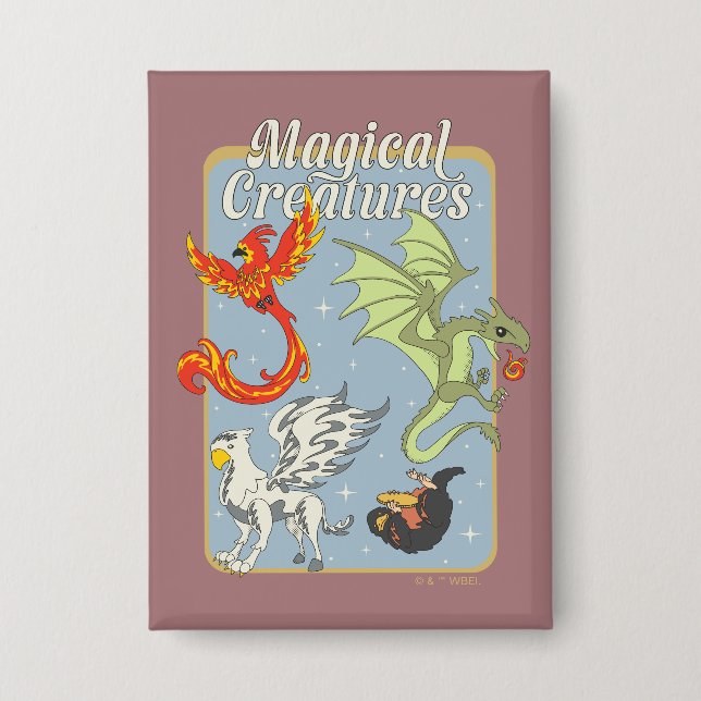 Magical Creatures Vintage Graphic Button (Vorderseite)