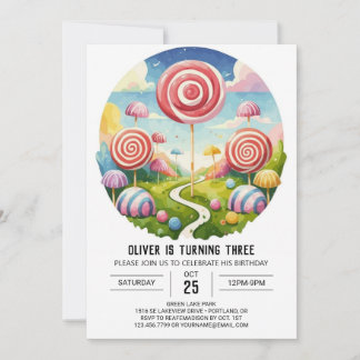 Magical Custom Lollipop Geburtstag Einladung