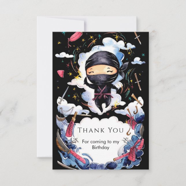 Magical Custom Ninja Geburtstag Dankeskarte (Vorderseite)