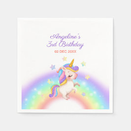 Magical Day Rainbow Stars Unicorn Birthday Serviette