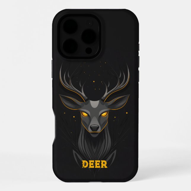Magical Deer Black iPhone Hülle (Rückseite)