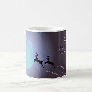 Magical Deer Christmas Night Zeichnend Skript Kaffeetasse